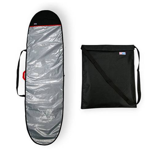 Capa Prancha Funboard Refletiva 7'0 a 7'4 com Wetsuit Bag