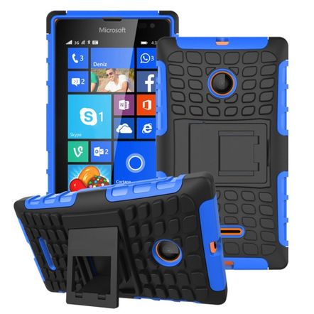Capa Protetora Armadura 2x1 para Microsoft Lumia 435 e 435 Dual-Azul