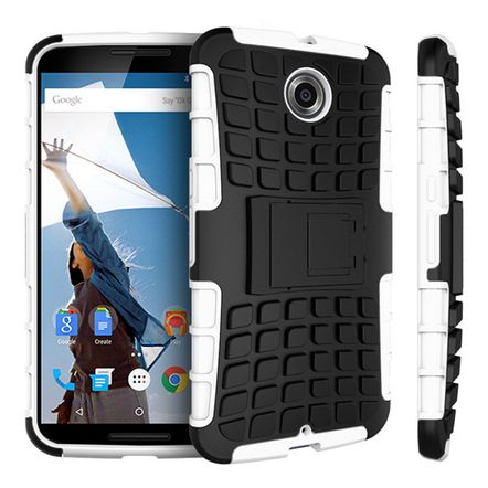 Capa Protetora Armadura 2x1 para Motorola Nexus 6-Branca