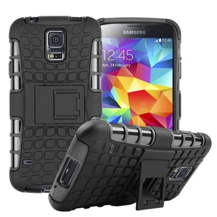Capa Protetora Armadura 2x1 para Samsung Galaxy S5-Preta