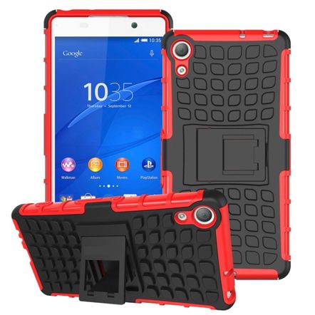 Capa Protetora Armadura 2x1 para Sony Xperia Z3 Plus / Z3+-Vermelha