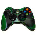 Capa Protetora de Silicone para Controle Xbox 360 Camuflada Verde Preto e Branco Feir Fr-314m