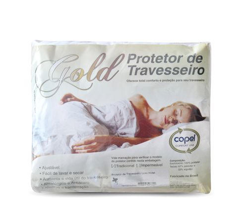 Capa Protetora de Travesseiro PADRÃO Gold Permeável - 50x70 Tamanho Padrão