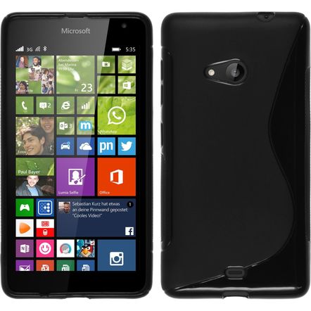 Capa Protetora em Silicone TPU Linha S para Microsoft Lumia 535-Preta