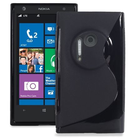 Capa Protetora em Silicone TPU Linha S para Nokia 1020-Preta