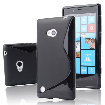 Capa Protetora em Silicone TPU Linha S para Nokia Lumia 730-Preta