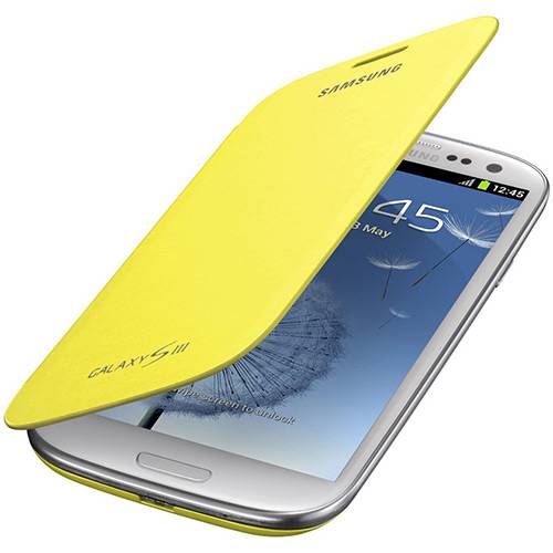 Capa Protetora Flip Cover Samsung Galaxy SIII - Amarela - Samsung