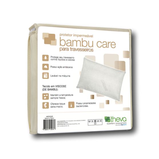 Capa Protetora Impermeável para Travesseiro Bambu Care 50X70 Theva