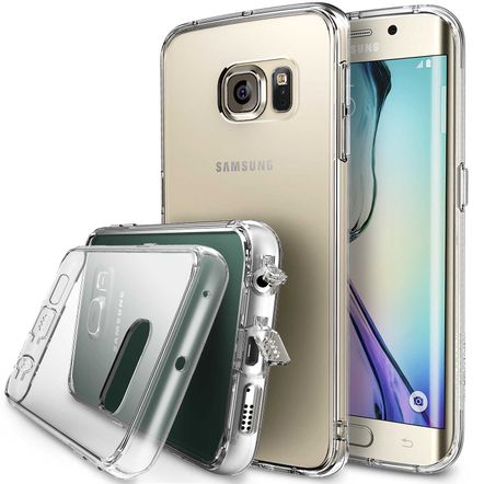 Capa Protetora Rearth Ringke Fusion para Samsung Galaxy S6 Edge-Transparente