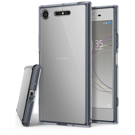 Capa Protetora Rearth Ringke Fusion para Sony Xperia XZ1-Smoke Black