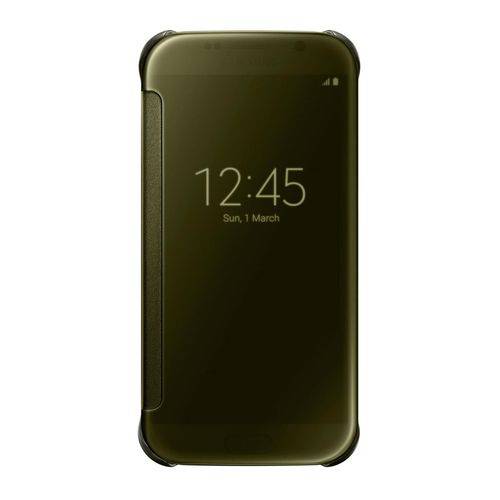 Capa Protetora Samsung Clear View Dourada para Galaxy S6
