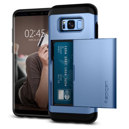 Capa Protetora Spigen Slim Armor CS Card para Samsung Galaxy S8-Blue Coral