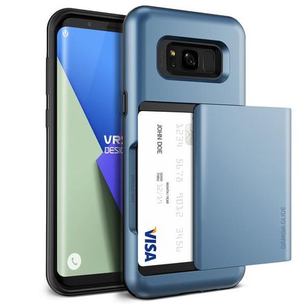 Capa Protetora VRS Design Damda Glide - Carteira - para Samsung Galaxy S8-Blue Coral