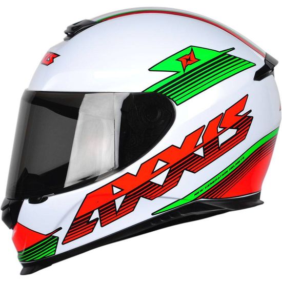 Capacete Axxis Eagle Logo Branco Vermelho Verde 56