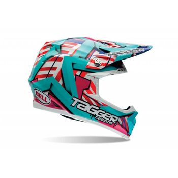 Capacete Bell Moto-9 Tagger Trouble AZUL - 59