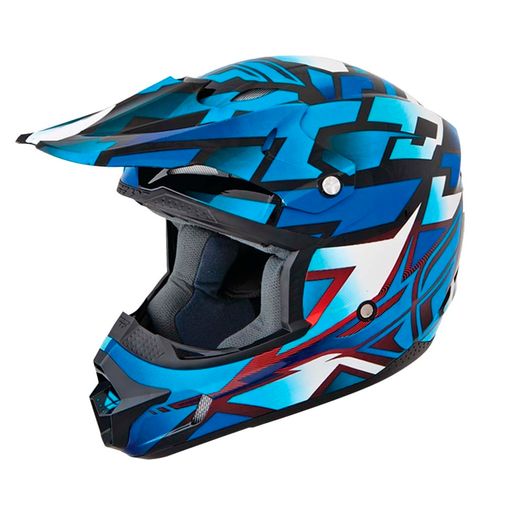 Capacete Cross Fly Kinetic Block Out Azul 58