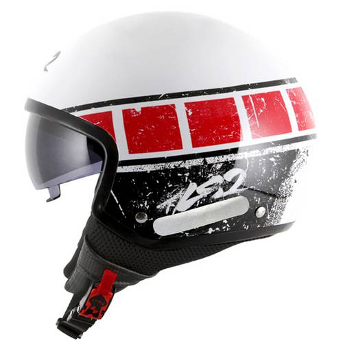 Capacete Ls2 Of561 Wave Rook White/Red 57/58 - M