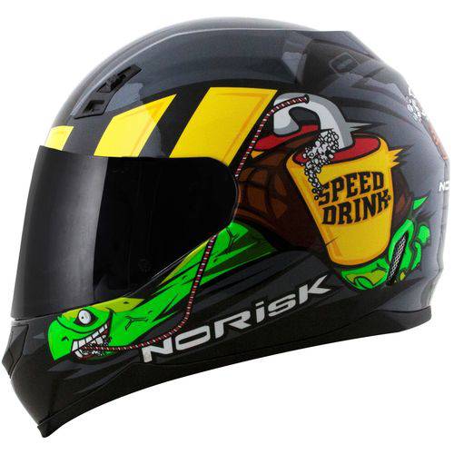 Capacete Norisk FF391 Speed Drink Preto Brilho