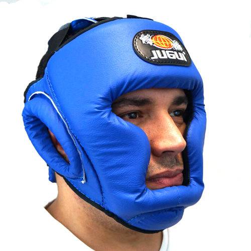 Capacete / Protetor de Cabeça Muay Thai Boxe Fechado - Azul - Jugui