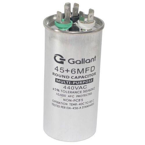 Capacitor Cbb65 Gallant 45+6mf +-5% 440 Vac - (gcp45d06a-ix440)