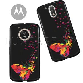 Capinha - Borboletas Coloridas - Black - Motorola Moto C Plus