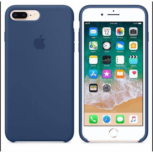 Capinha Case Iphone 8 Azul Escuro com Película de Vidro 5D