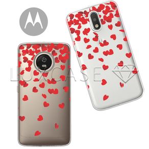 Capinha - Corações Vermelhos - Motorola Moto C Plus
