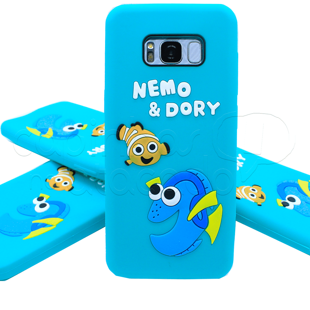 Capinha de Silicone 3D Nemo e Dory Galaxy S7 Edge