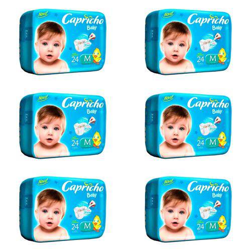 Capricho Baby Prática Fralda Infantil M C/24 (kit C/06)