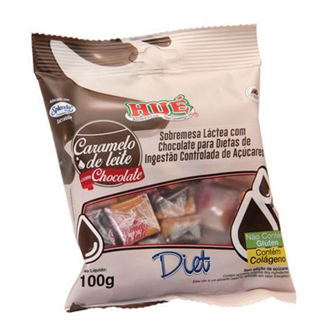Caramelo de Leite com Chocolate Diet 100g - Hué