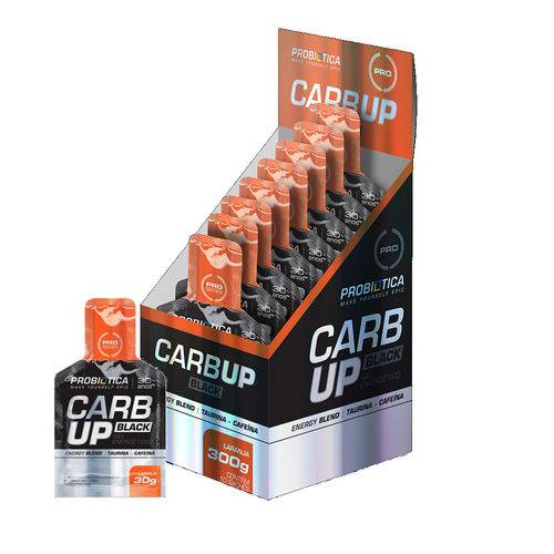 Carb-up Gel Black - Displey C/ 10 Sachês 30g - Probiótica - Sabor Laranja
