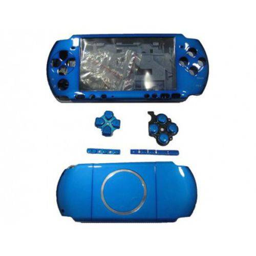 Carcaça Completa P/ Sony Psp Slim 3000 Cor Azul