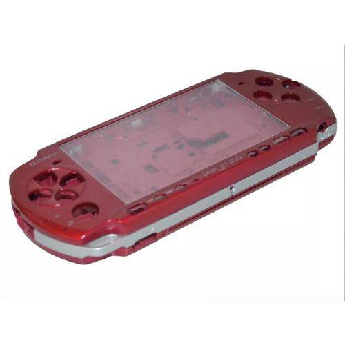 Carcaça Completa P/ Sony Psp Slim 3000 Cor Vermelha