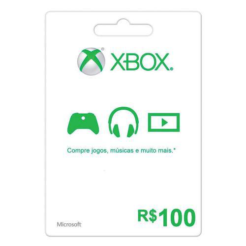 Card Live Cartão Presente Xbox Live R$100 - Microsoft