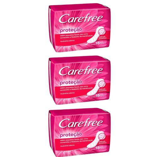 Carefree Absorvente Higiênico Proteção C/ Perfume C/15 (kit C/03)