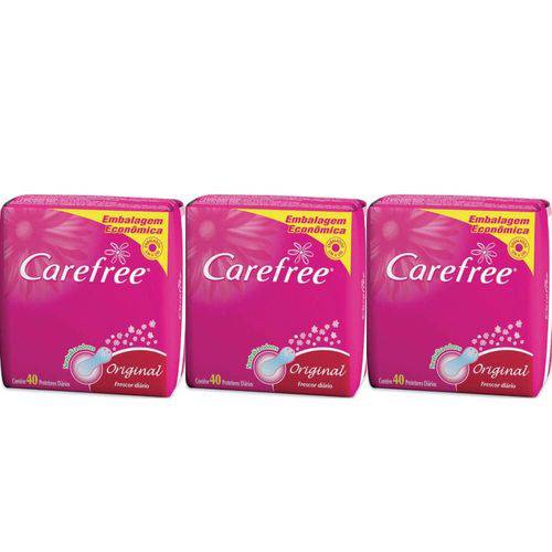 Carefree Proteção Absorvente Higiênico C/ Perfume C/40 (kit C/03)