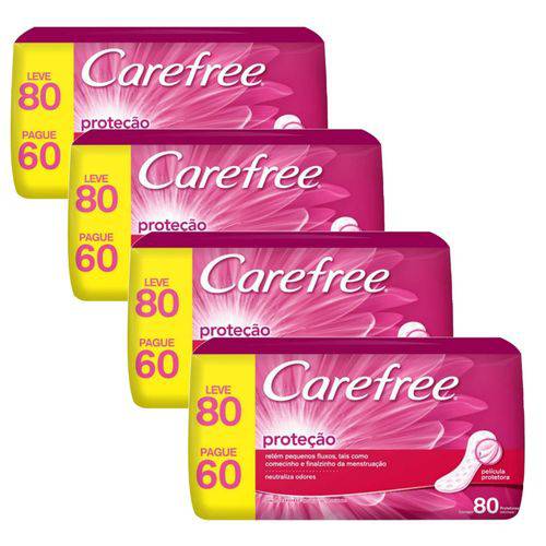 Carefree Proteção Protetor Diário Leve 80 por 60 com Perfume 4 Unidades