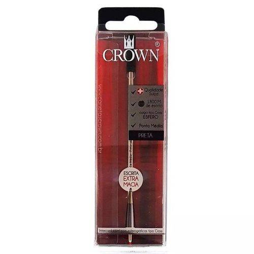 Carga Crown Preta Esferográfica Padrão Cross Ca12009p