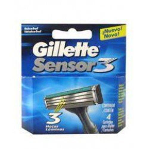 Carga Gillette Aparelho de Barbear Sensor 3 com 4 Unidades