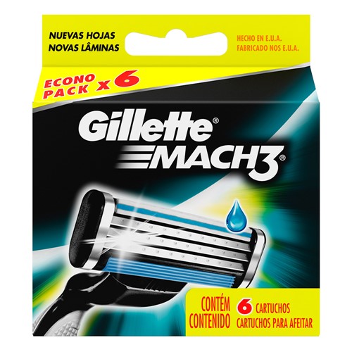 Carga Gillette Mach3 6 Unidades