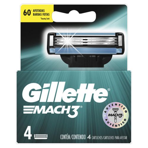 Carga Gillette Mach3 com 4 Unidades