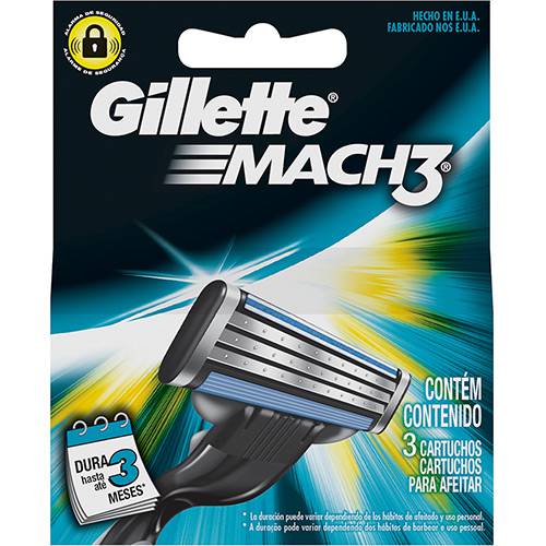 Carga Gillette Mach3 com 3 Unidades