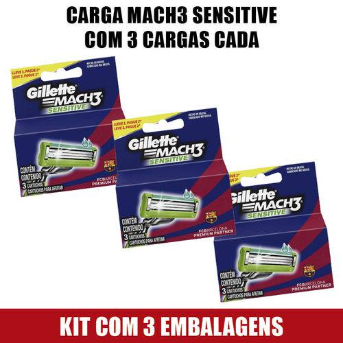 Carga Gillette Mach3 Sensitive 3 Cargas