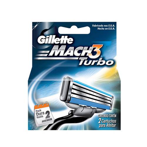 Carga Gillette Mach 3 Turbo com 2 Unidades