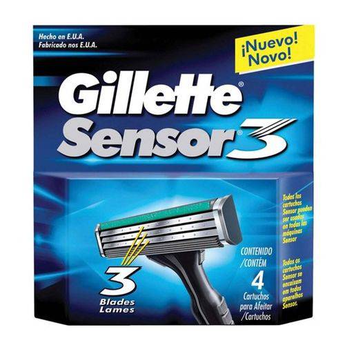 Carga Gillette Sensor 3 C/ 4 Unidades