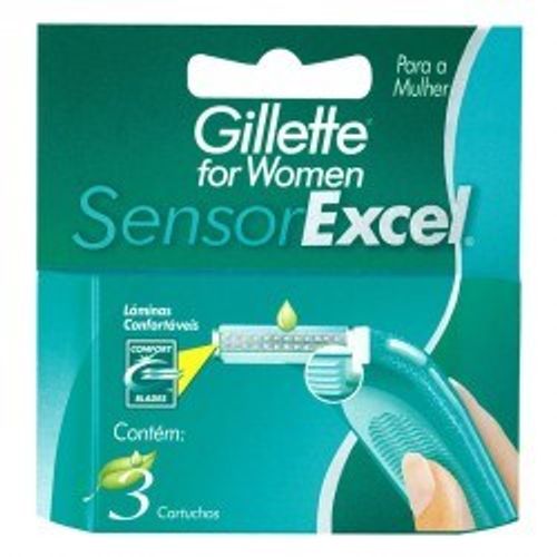 Carga Gillette Sensor Excel Feminino C/3 Unidades