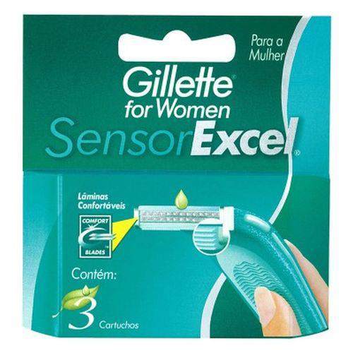 Carga Gillette Sensor Excel Feminino - 3 Unidades