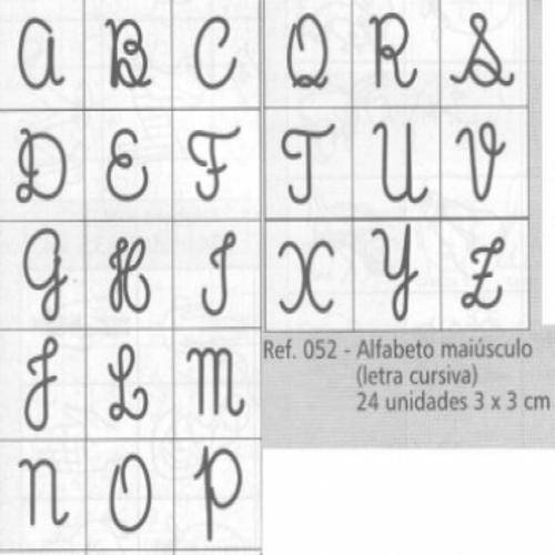 Carimbo Alfabeto Maiusculo - Letra Cursiva - 052