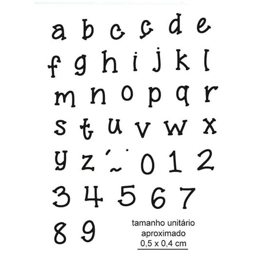 Carimbo de Borracha Litoarte CLP-187 Alfabeto Minúsculo e Números