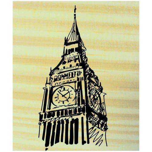 Carimbo de Madeira para Arte e Artesanato 6 X 7 Cm - Ta-511 Torre Relógio Londres